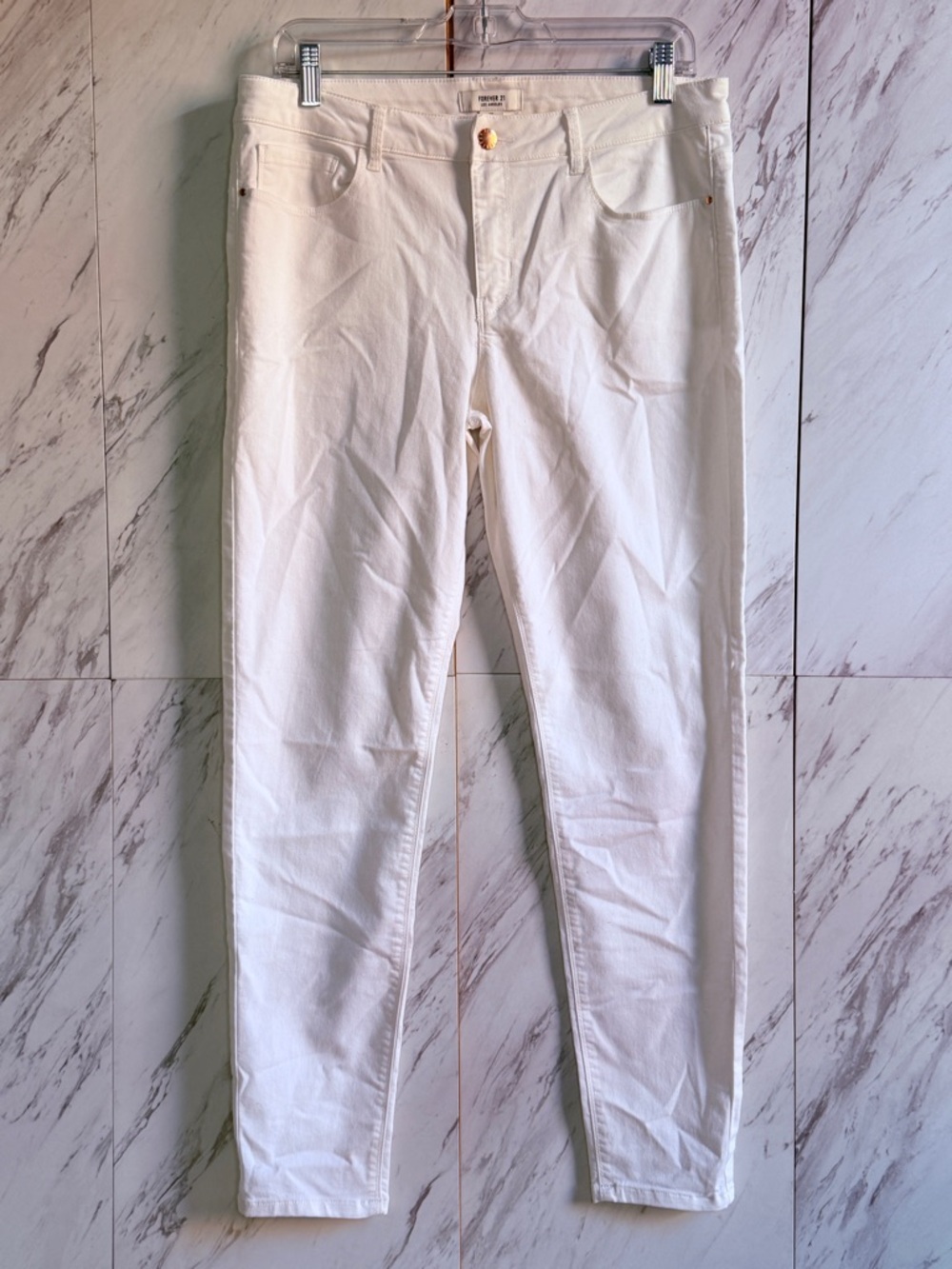 Forever 21 High Rise Cloud Dancer White Neutral Skinny Jeans SZ 30
